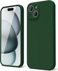 Apple iPhone 15 Hoesje met Camera Bescherming Dun TPU Back Cover Green afbeelding