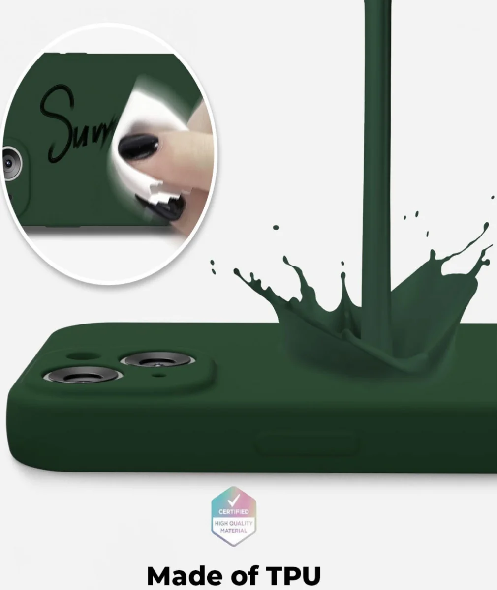 Apple iPhone 15 Hoesje met Camera Bescherming Dun TPU Back Cover Green afbeelding 4