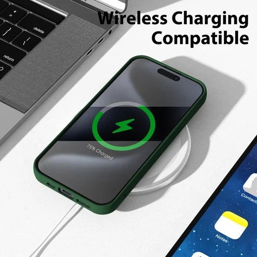 Apple iPhone 15 Pro Hoesje Camera Bescherming Dun TPU Donkergroen afbeelding 6