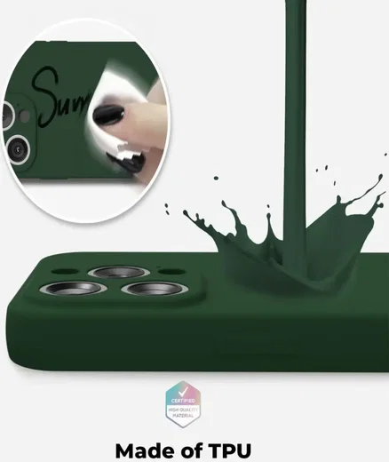 Apple iPhone 15 Pro Hoesje Camera Bescherming Dun TPU Donkergroen afbeelding 5