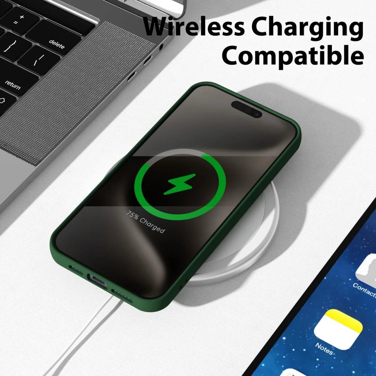 Apple iPhone 15 Pro Max Hoesje Camera Bescherming Dun TPU Donkergroen afbeelding 6