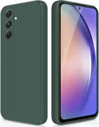 Samsung Galaxy A54 Hoesje met Camera Bescherming Dun TPU Donkergroen afbeelding