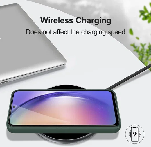 Samsung Galaxy A54 Hoesje met Camera Bescherming Dun TPU Donkergroen afbeelding 3