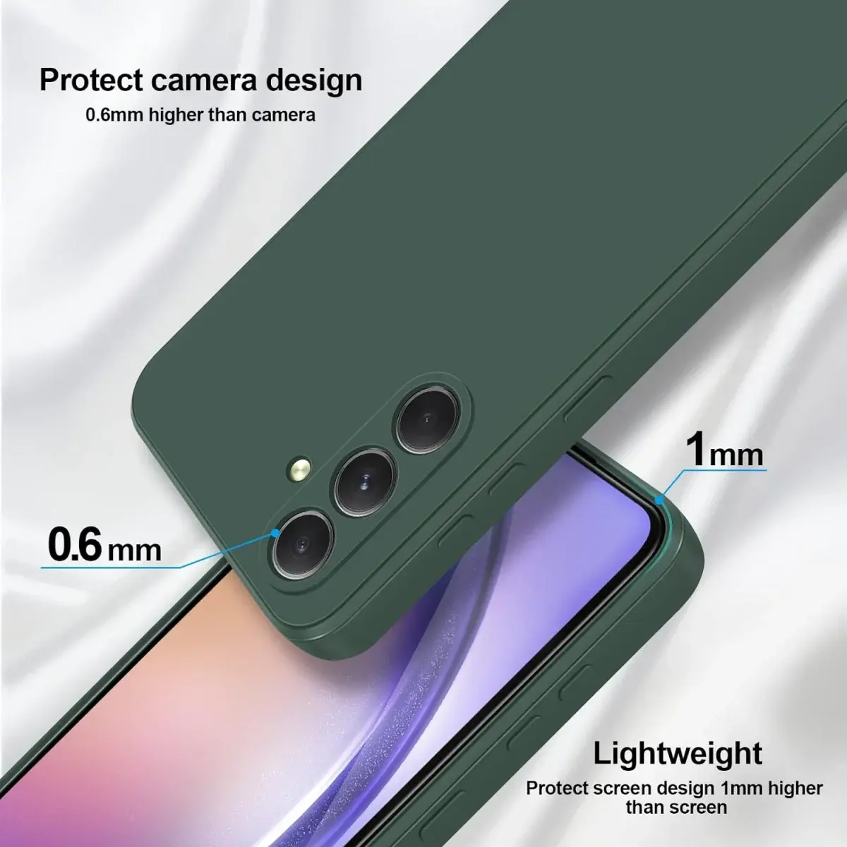 Samsung Galaxy A54 Hoesje met Camera Bescherming Dun TPU Donkergroen afbeelding 5