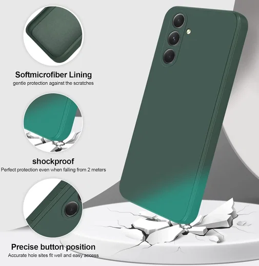 Samsung Galaxy A54 Hoesje met Camera Bescherming Dun TPU Donkergroen afbeelding 9