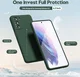 Samsung Galaxy S21 Hoesje met Camera Bescherming Dun TPU Donkergroen afbeelding 2