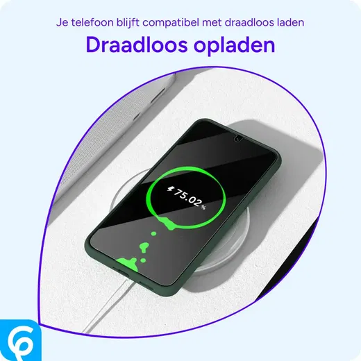 Samsung Galaxy S22 Hoesje met Camera Bescherming Dun TPU Donkergroen afbeelding 4