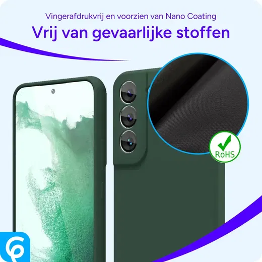 Samsung Galaxy S22 Hoesje met Camera Bescherming Dun TPU Donkergroen afbeelding 5