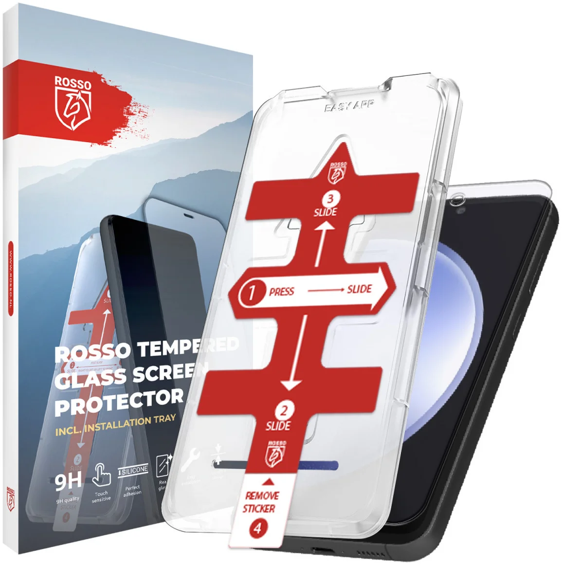 Rosso Samsung Galaxy S23 FE Tempered Glass met Installatietray afbeelding 6