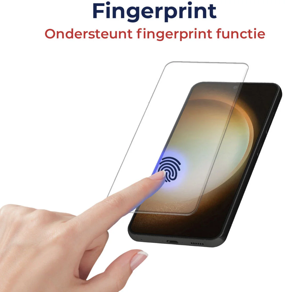 Rosso Samsung Galaxy S24 Tempered Glass Fingerprint en Case Friendly afbeelding 2