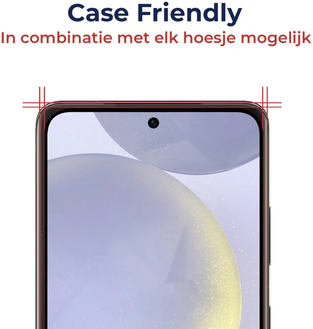 Rosso Samsung Galaxy S24 Tempered Glass Fingerprint en Case Friendly afbeelding 4