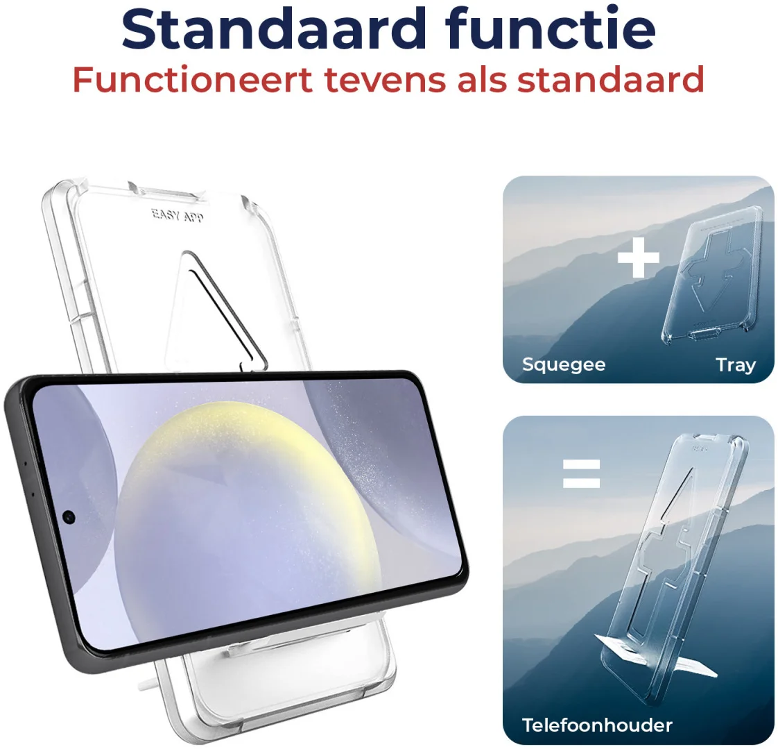 Rosso Samsung Galaxy S24 Tempered Glass Fingerprint en Case Friendly afbeelding 5