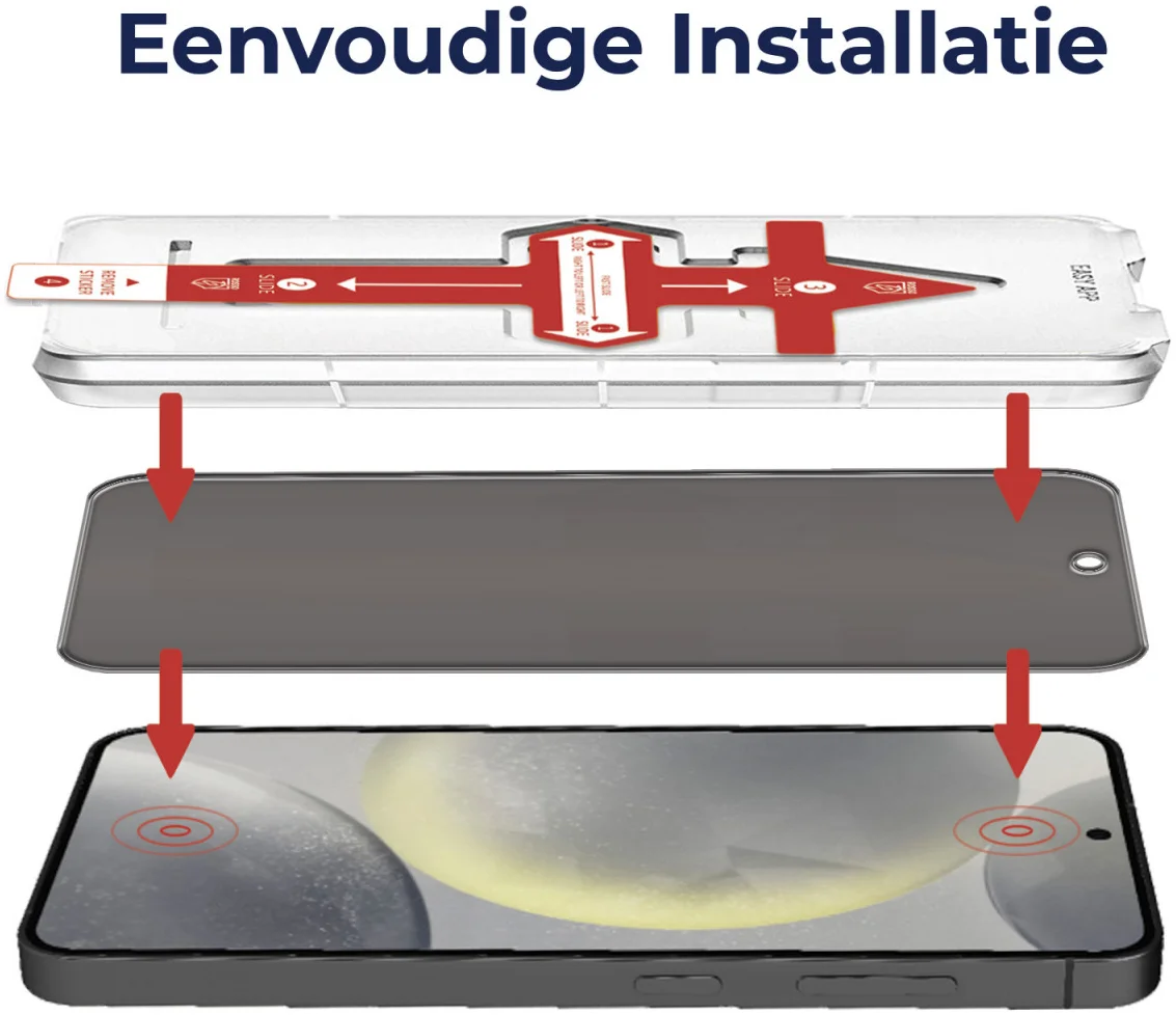 Rosso Samsung Galaxy S24 Plus Privacy Glass met Installatietray afbeelding 2