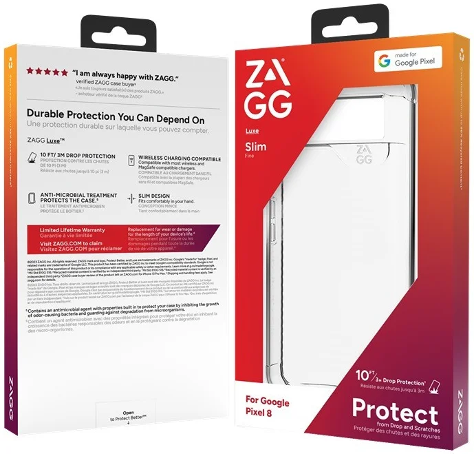 ZAGG Luxe Google Pixel 8 Hoesje 3M Valbescherming Transparant afbeelding 13