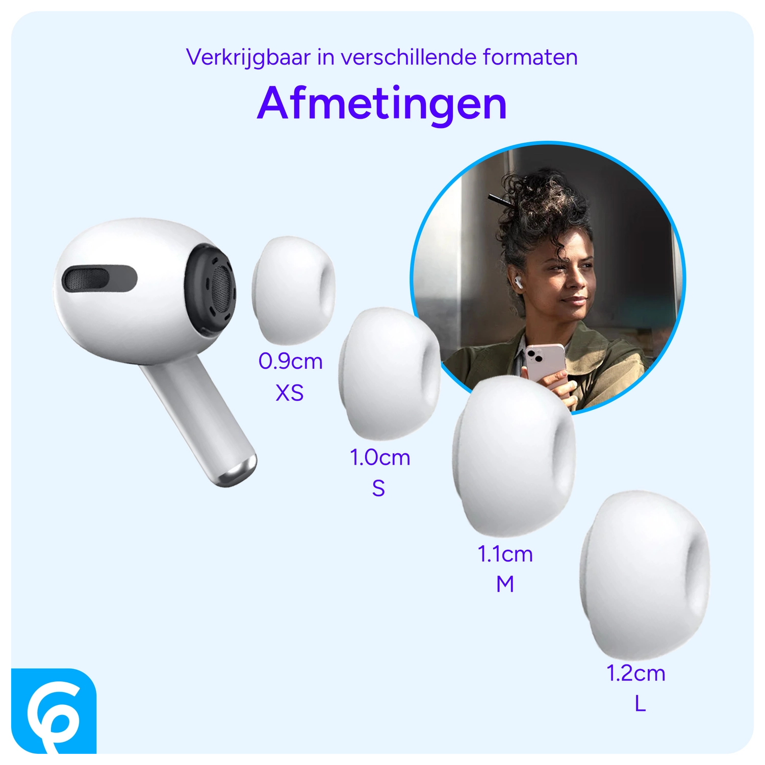 3 Pack AirPods Pro (1e & 2e Generatie) Siliconen Dopjes Tips Large afbeelding 6