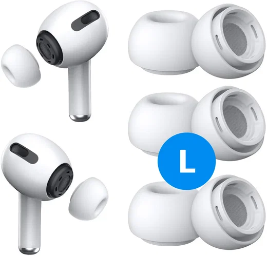 3 Pack AirPods Pro (1e & 2e Generatie) Siliconen Dopjes Tips Large afbeelding 1