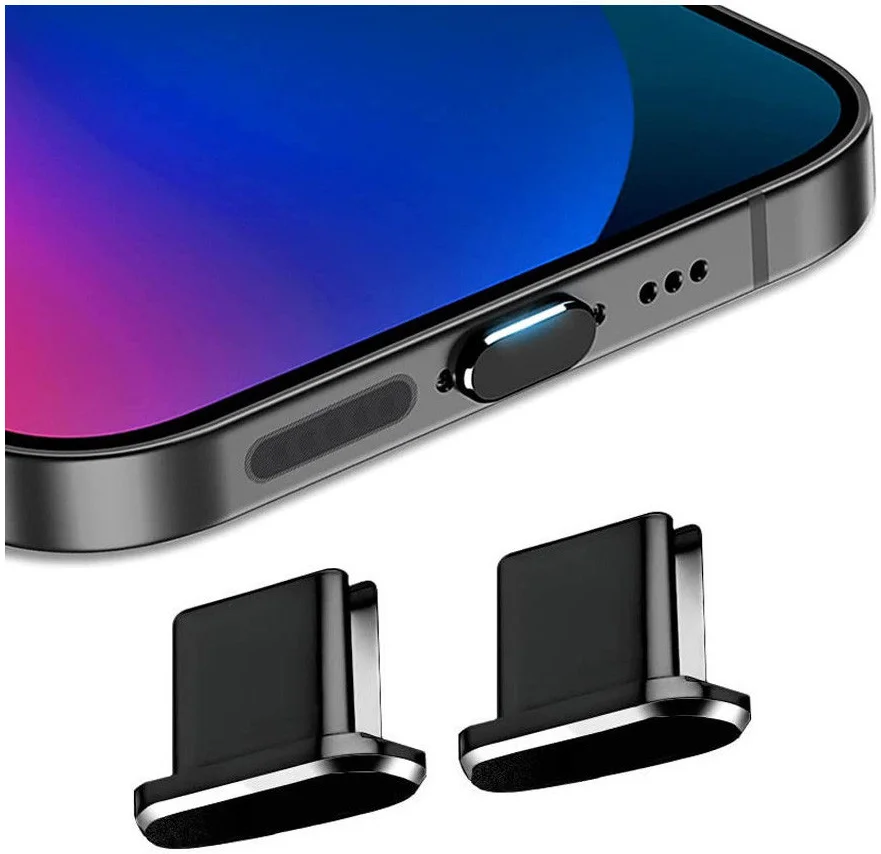 Stofdichte Plug (2-Pack) voor USB-C Poort iPhone 15/16/17-Series Zwart afbeelding 1