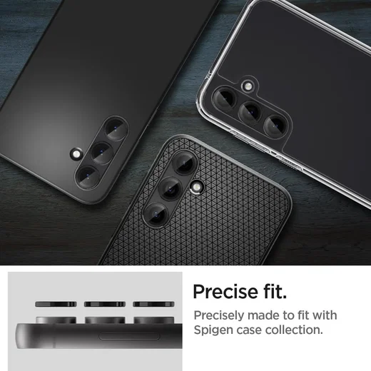 Spigen Optik Pro Samsung Galaxy S23 FE Camera Protector Zwart (2-Pack) afbeelding 7