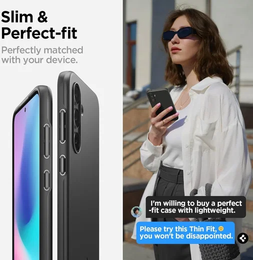 Spigen Thin Fit Samsung Galaxy S23 FE Hoesje Back Cover Zwart afbeelding 3