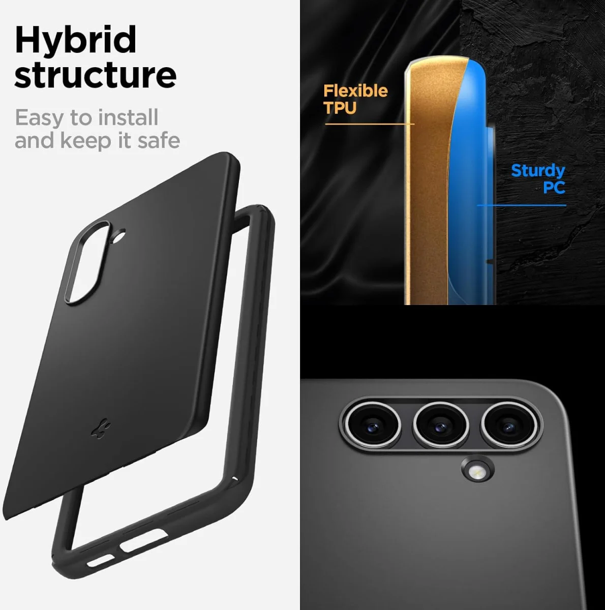 Spigen Thin Fit Samsung Galaxy S23 FE Hoesje Back Cover Zwart afbeelding 4