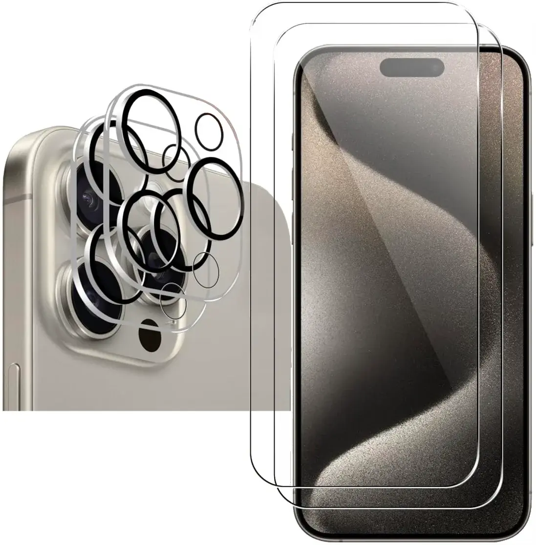 Apple iPhone 15 Pro Max Tempered Glass (2-Pack) + Camera Protector (2-Pack) afbeelding 8