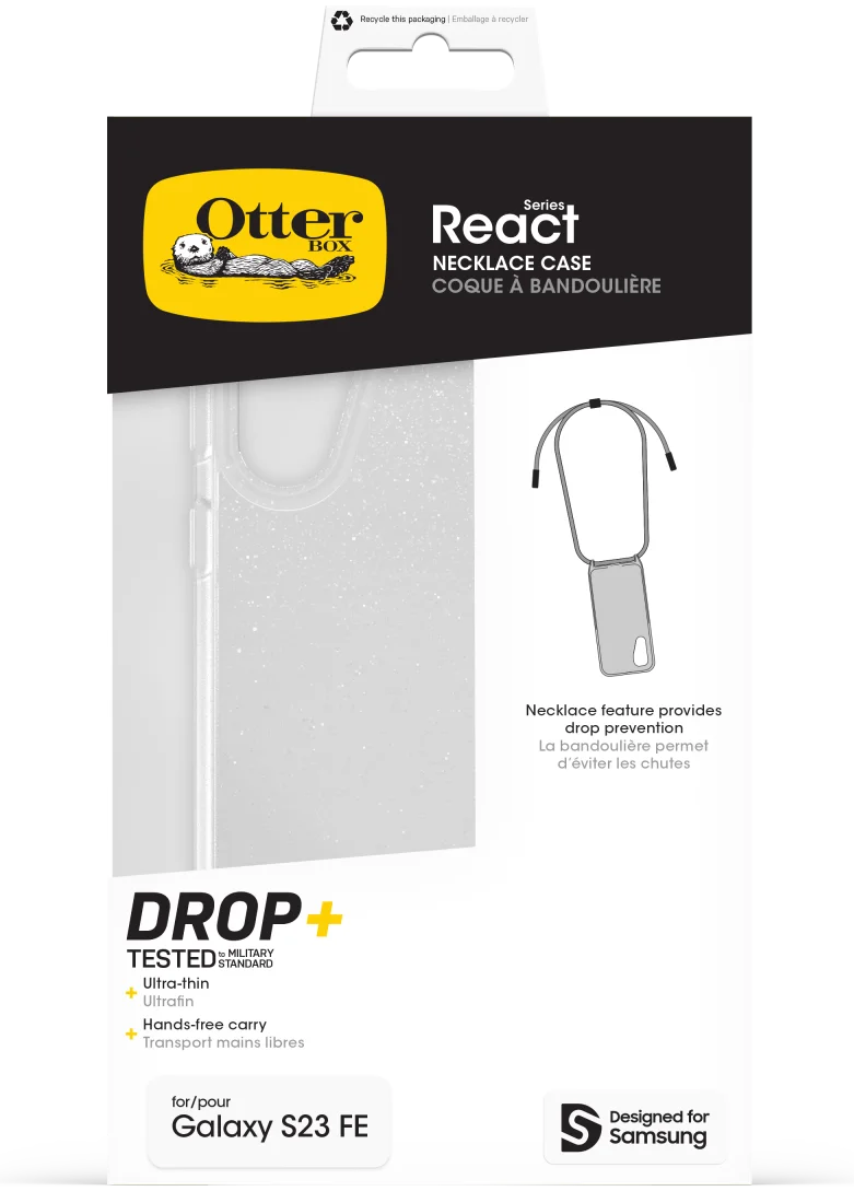OtterBox React Necklace Samsung S23 FE Hoesje met Koord Glitter Clear afbeelding 7