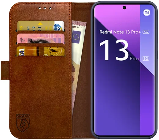 Rosso Element Xiaomi Redmi Note 13 Pro Plus Hoesje Wallet Case Bruin afbeelding 1