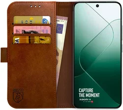 Rosso Element Xiaomi 14 Hoesje Book Case Wallet Bruin afbeelding