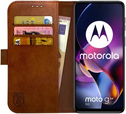 Rosso Element Motorola Moto G54 Hoesje Book Case Wallet Bruin afbeelding