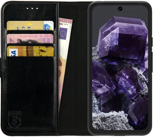 Rosso Element Google Pixel 8a Hoesje Book Case Wallet Zwart afbeelding 1