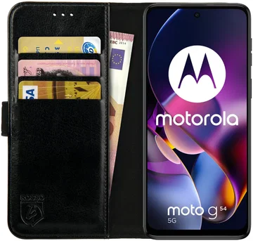 Rosso Element Motorola Moto G54 Hoesje Book Case Wallet Zwart