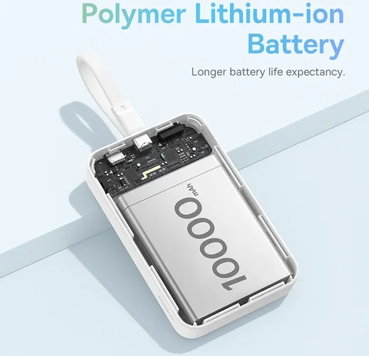 Baseus 10.000 mAh Powerbank MagSafe Ingebouwde Lightning Kabel Wit afbeelding 6