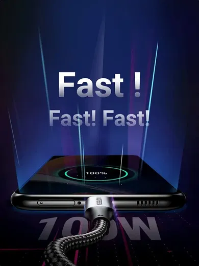 UGREEN 5A Gevlochten USB-C naar USB-C Kabel 100W Fast Charge 2M Zwart afbeelding 10