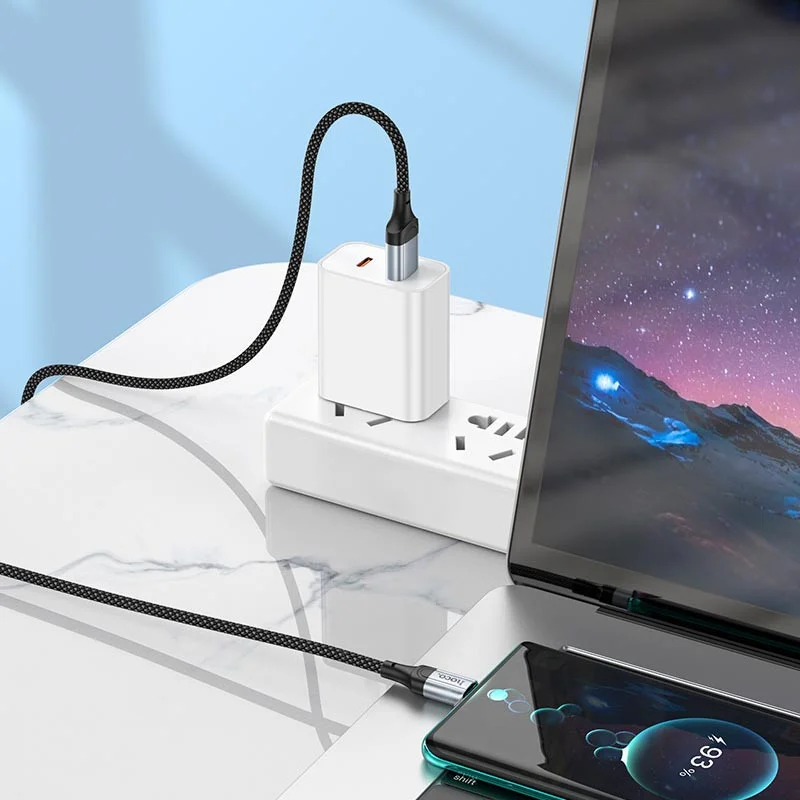 Hoco X102 3A Fast Charge USB naar USB-C Laadkabel 1M Zwart afbeelding 8