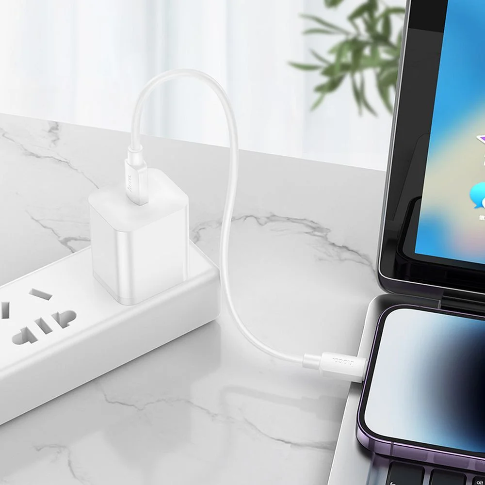 Hoco X96 20W Fast Charge PD USB-C naar Lightning Laadkabel 0.25M Wit afbeelding 4