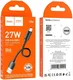 Hoco X96 27W Fast Charge PD USB naar USB-C Snellaad Kabel 0.25M Zwart afbeelding 4