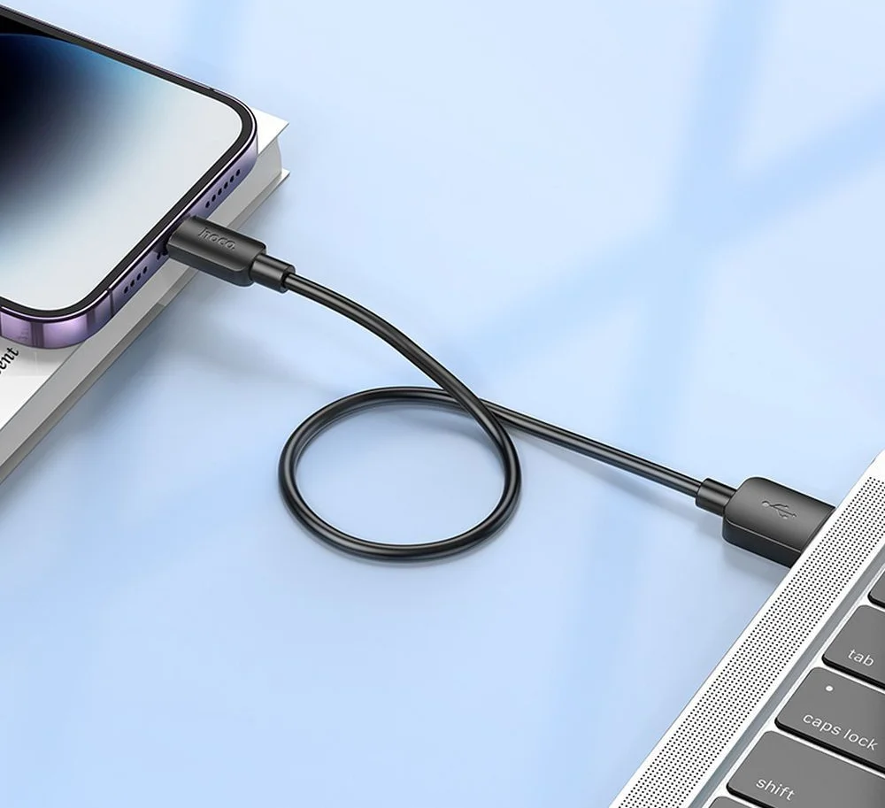 Hoco X96 12W Fast Charge PD USB naar Lightning Laadkabel 0.25M Zwart afbeelding 3