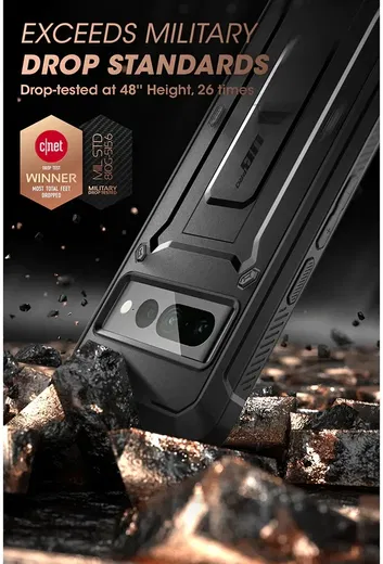 SUPCASE UB Pro Google Pixel 8 Hoesje Full Protect Kickstand Zwart afbeelding 4