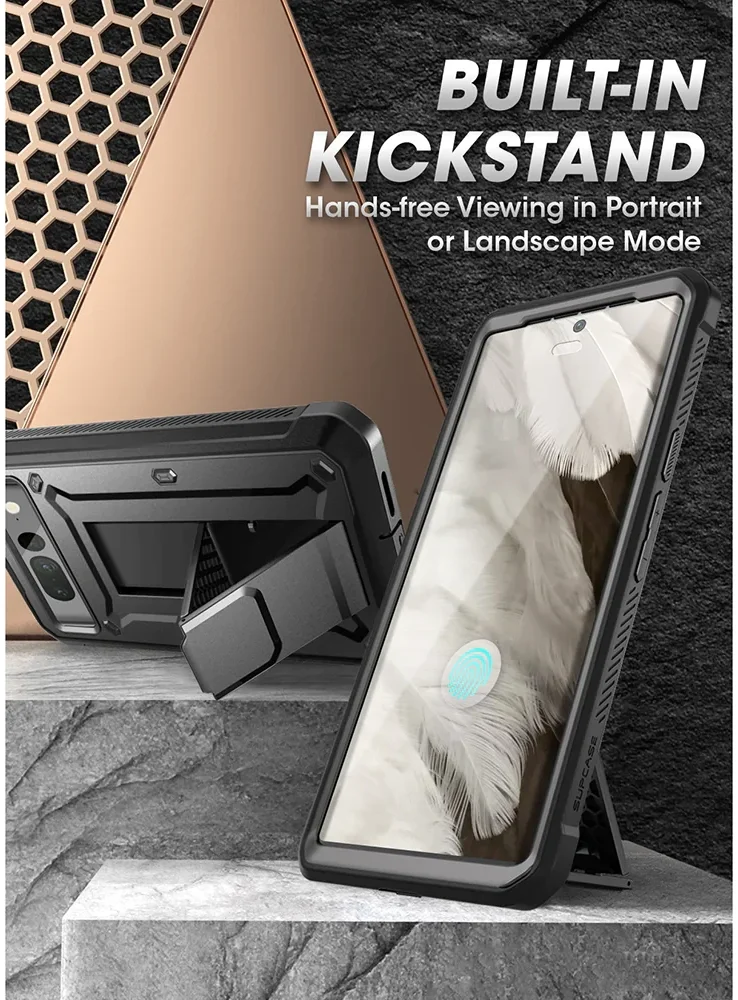 SUPCASE UB Pro Google Pixel 8 Hoesje Full Protect Kickstand Zwart afbeelding 6