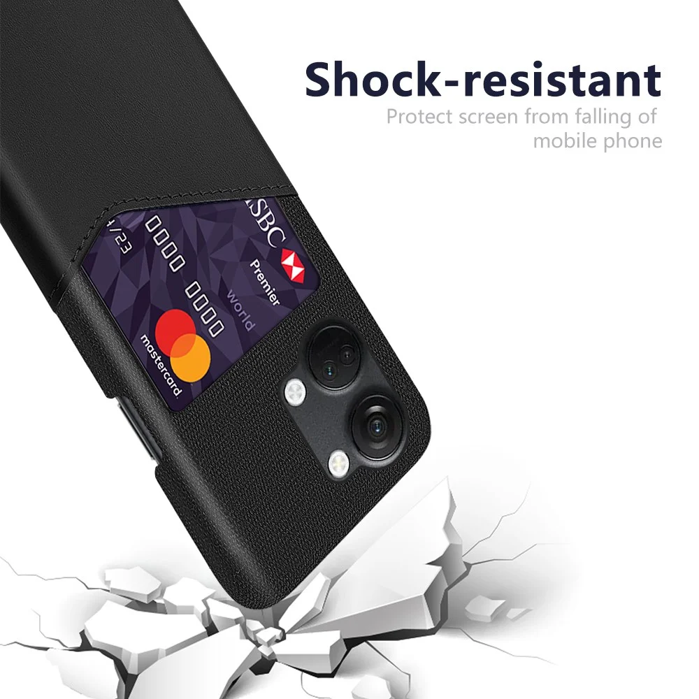 OnePlus Nord 3 Hoesje met Kaarthouder Back Cover Zwart afbeelding 3