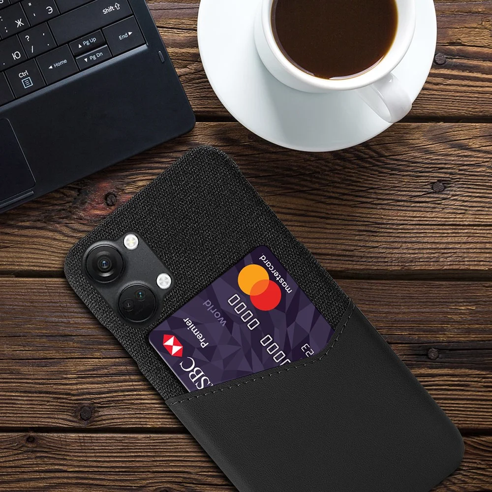 OnePlus Nord 3 Hoesje met Kaarthouder Back Cover Zwart afbeelding 4