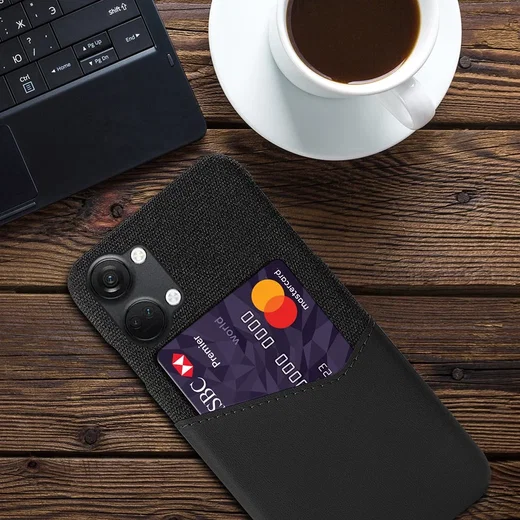 OnePlus Nord 3 Hoesje met Kaarthouder Back Cover Zwart afbeelding 4