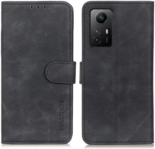 KHAZNEH Xiaomi Redmi Note 12S Hoesje Retro Wallet Book Case Zwart afbeelding 2