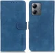 KHAZNEH Motorola Moto G14 Hoesje Retro Wallet Book Case Blauw afbeelding 2