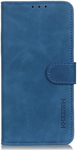 KHAZNEH Motorola Moto G14 Hoesje Retro Wallet Book Case Blauw afbeelding 6
