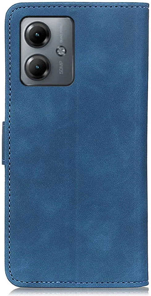 KHAZNEH Motorola Moto G14 Hoesje Retro Wallet Book Case Blauw afbeelding 7