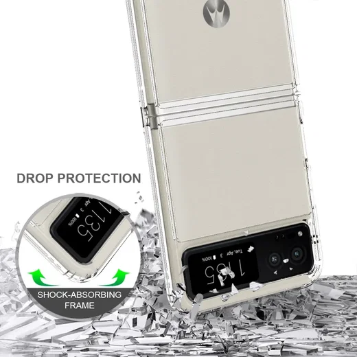 Motorola Razr 40 Hoesje Acryl Back Cover Transparant afbeelding 2