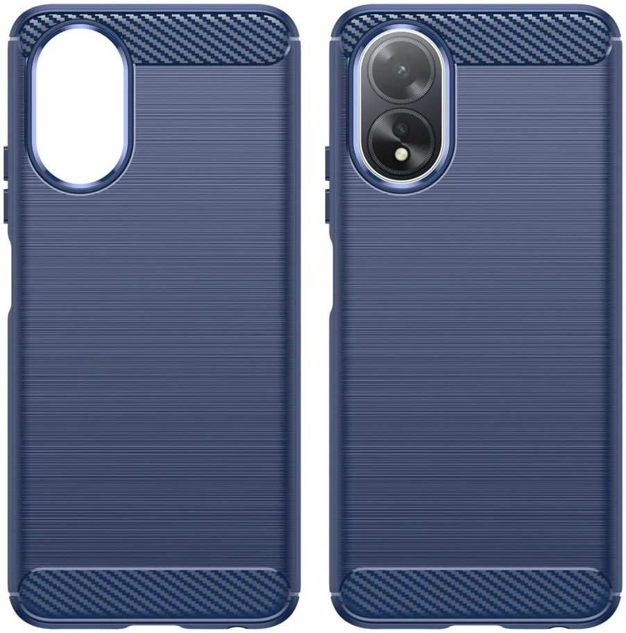 Oppo A18 / A38 Hoesje Geborsteld TPU Flexibele Back Cover Blauw afbeelding 2