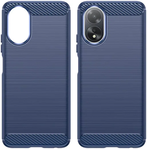 Oppo A18 / A38 Hoesje Geborsteld TPU Flexibele Back Cover Blauw afbeelding 2