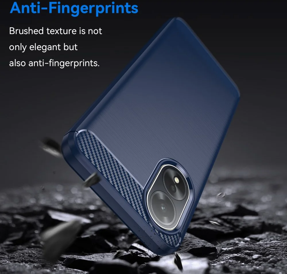 Oppo A18 / A38 Hoesje Geborsteld TPU Flexibele Back Cover Blauw afbeelding 5